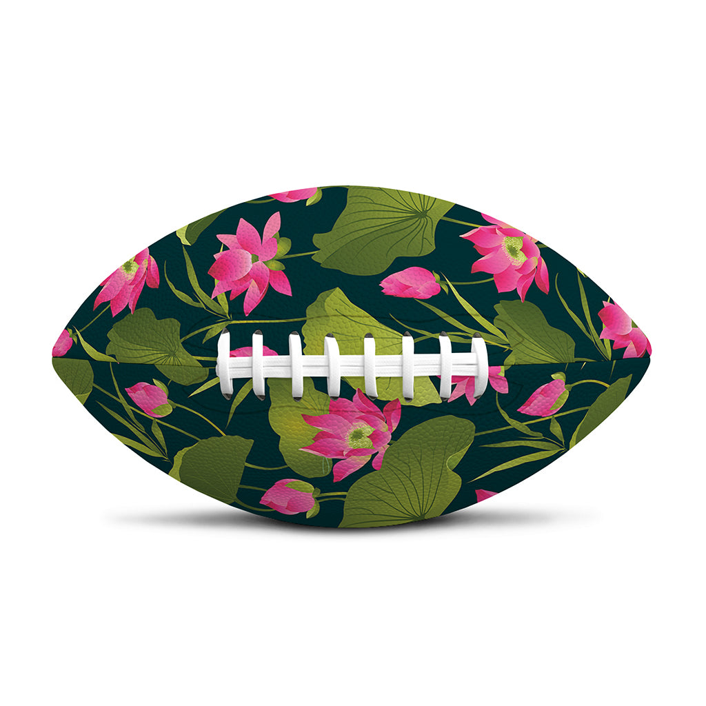 Hot Pink Lotus Pattern Print Rugby Ball