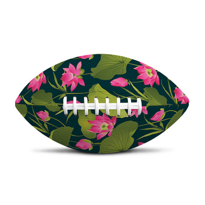 Hot Pink Lotus Pattern Print Rugby Ball