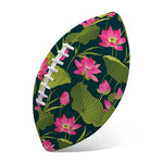 Hot Pink Lotus Pattern Print Rugby Ball