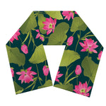 Hot Pink Lotus Pattern Print Scarf