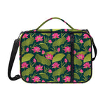 Hot Pink Lotus Pattern Print Shoulder Strap Bible Bag