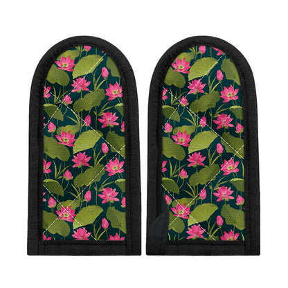 Hot Pink Lotus Pattern Print Skillet Handle Cover