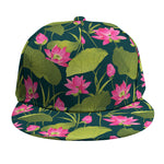 Hot Pink Lotus Pattern Print Snapback Cap