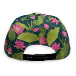 Hot Pink Lotus Pattern Print Snapback Cap