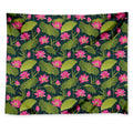 Hot Pink Lotus Pattern Print Tapestry