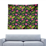 Hot Pink Lotus Pattern Print Tapestry