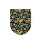 Hot Pink Lotus Pattern Print Toilet Lid Cover