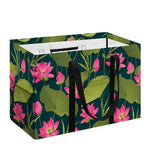 Hot Pink Lotus Pattern Print Utility Tote Bag