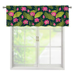 Hot Pink Lotus Pattern Print Window Valance