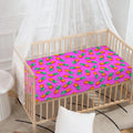 Hot Pink Pineapple Pattern Print Baby Crib Sheet