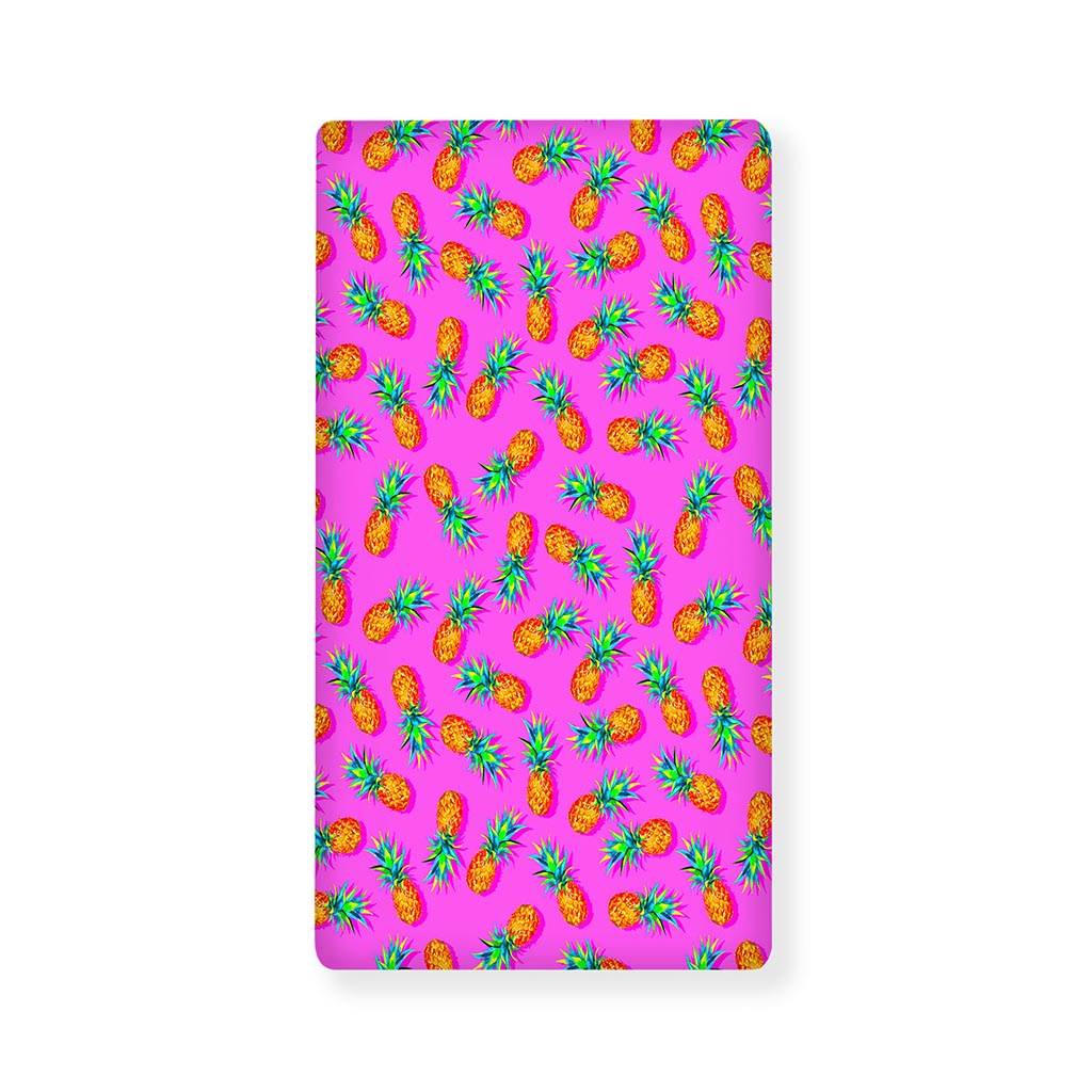 Hot Pink Pineapple Pattern Print Baby Crib Sheet