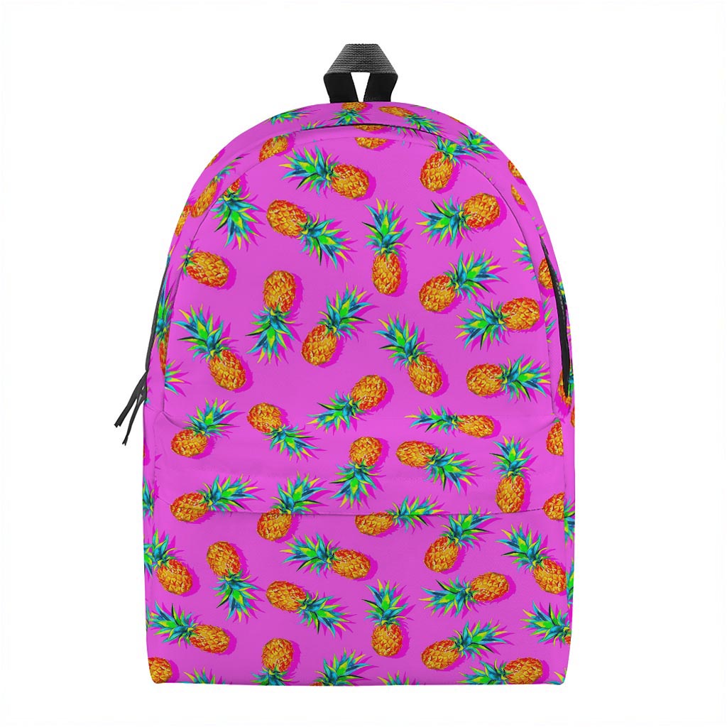Hot Pink Pineapple Pattern Print Backpack