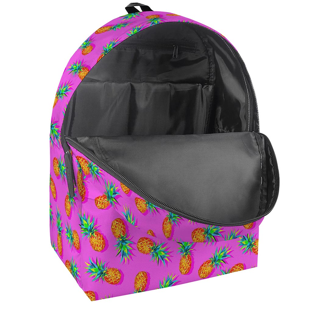 Hot Pink Pineapple Pattern Print Backpack