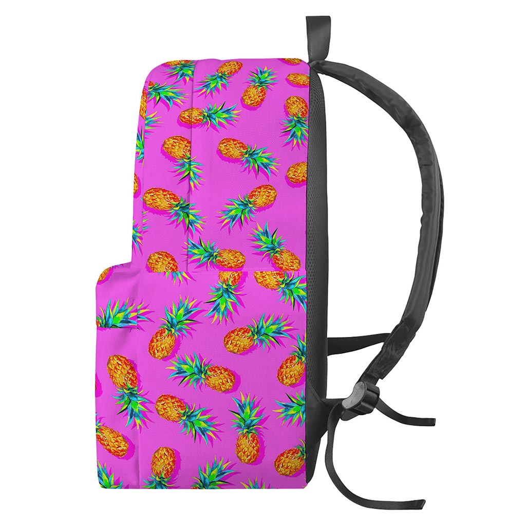Hot Pink Pineapple Pattern Print Backpack