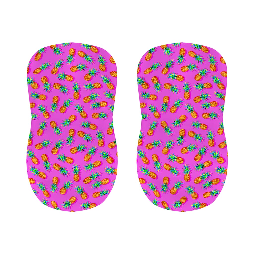 Hot Pink Pineapple Pattern Print Bar Stool Covers