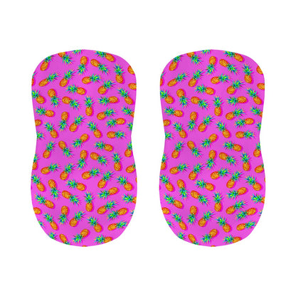 Hot Pink Pineapple Pattern Print Bar Stool Covers