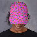 Hot Pink Pineapple Pattern Print Baseball Cap