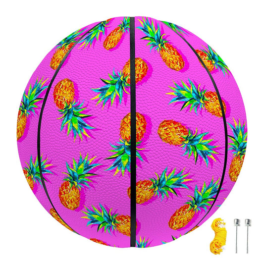 Hot Pink Pineapple Pattern Print Basketball