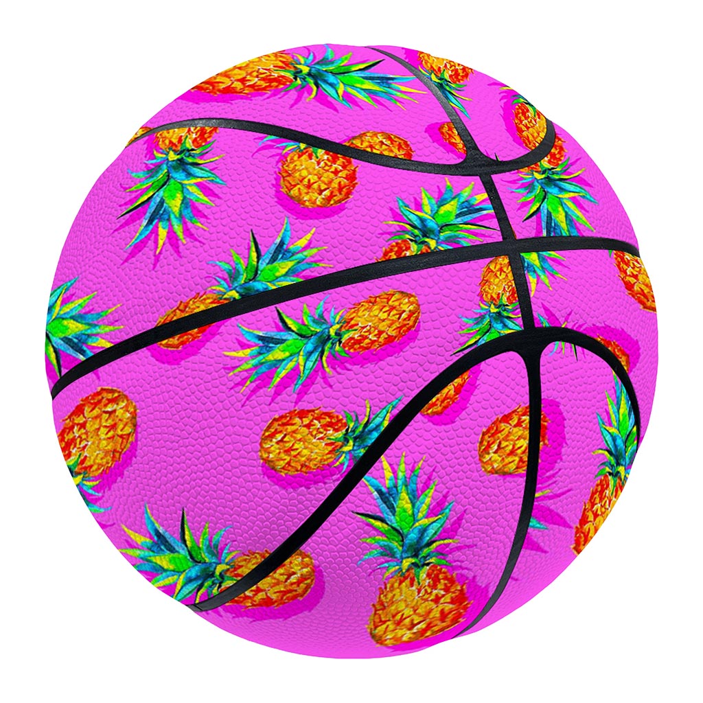 Hot Pink Pineapple Pattern Print Basketball