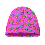 Hot Pink Pineapple Pattern Print Beanie