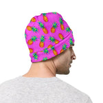 Hot Pink Pineapple Pattern Print Beanie