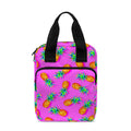 Hot Pink Pineapple Pattern Print Bible Tote Bag