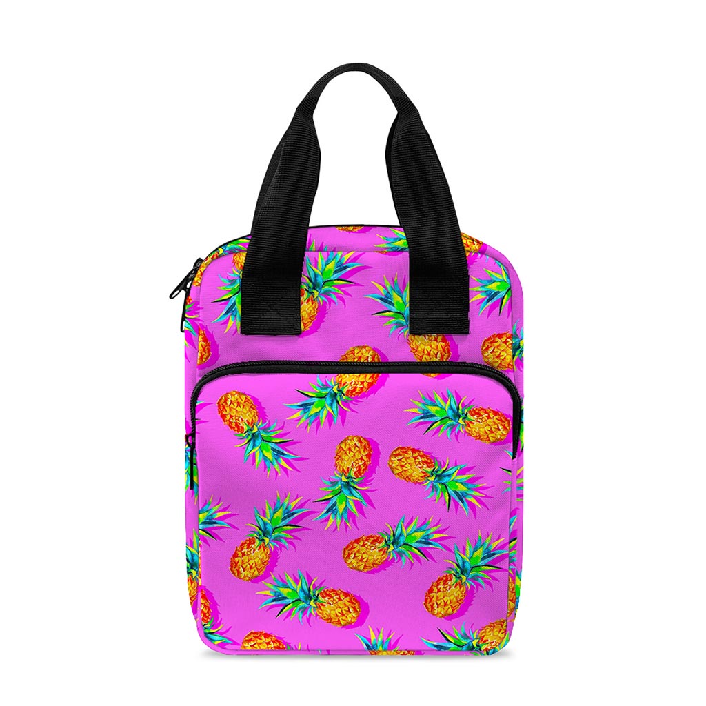 Hot Pink Pineapple Pattern Print Bible Tote Bag