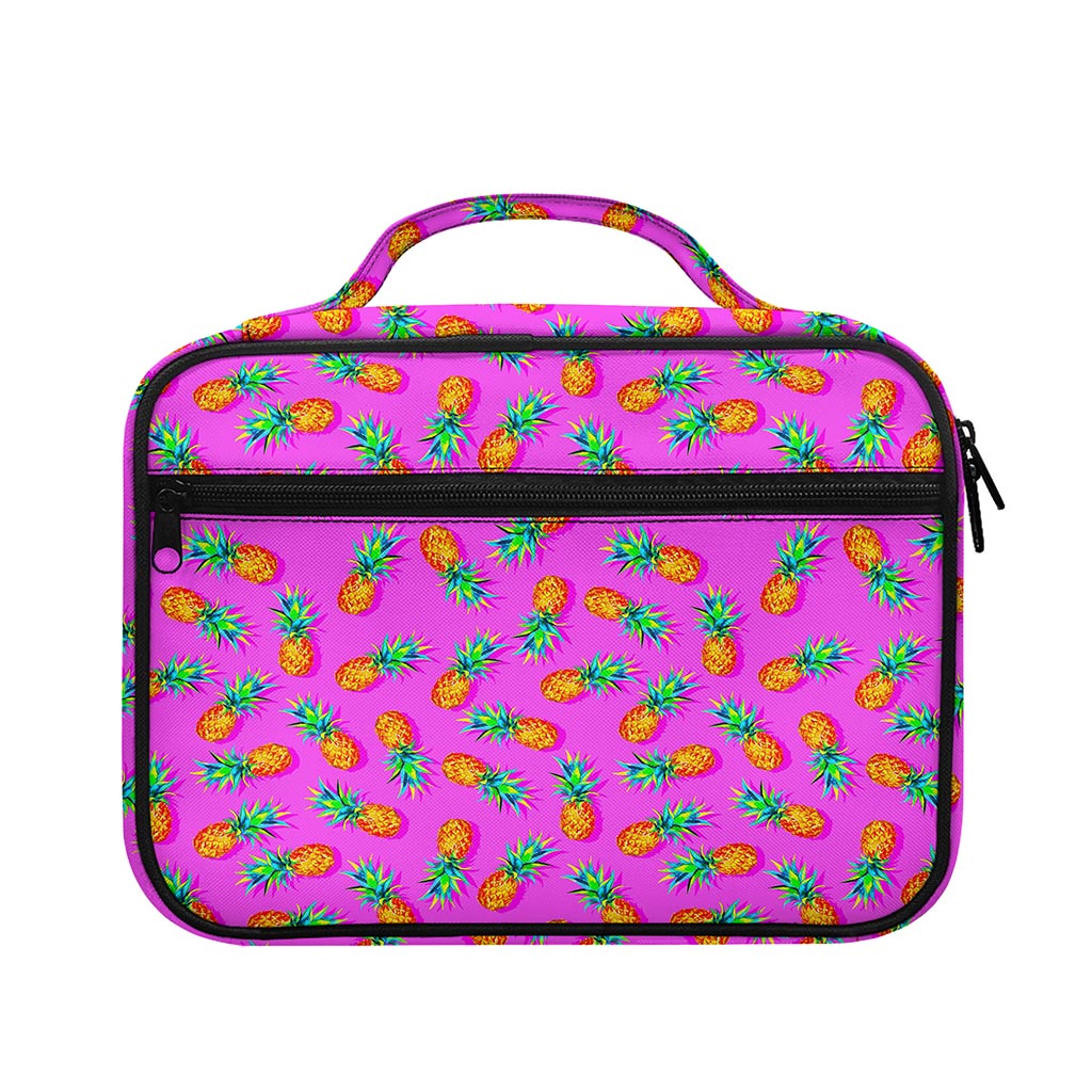 Hot Pink Pineapple Pattern Print Briefcase Bible Bag