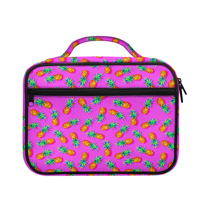 Hot Pink Pineapple Pattern Print Briefcase Bible Bag