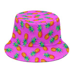 Hot Pink Pineapple Pattern Print Bucket Hat