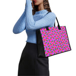 Hot Pink Pineapple Pattern Print Canvas Tote Bag