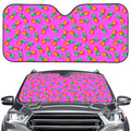 Hot Pink Pineapple Pattern Print Car Windshield Sun Shade