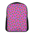 Hot Pink Pineapple Pattern Print Casual Backpack
