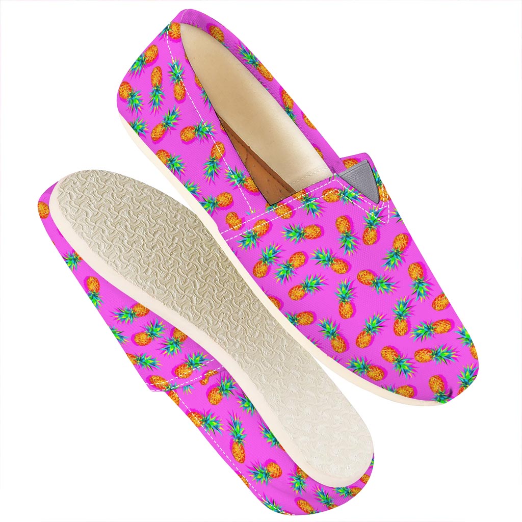Hot Pink Pineapple Pattern Print Casual Shoes