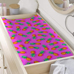 Hot Pink Pineapple Pattern Print Changing Pad Cover