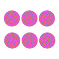 Hot Pink Pineapple Pattern Print Coaster Set