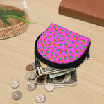 Hot Pink Pineapple Pattern Print Coin Purse