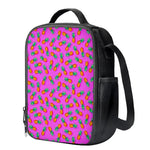 Hot Pink Pineapple Pattern Print Crossbody Lunch Bag
