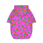 Hot Pink Pineapple Pattern Print Dog Zip Up Hoodie