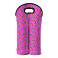 Hot Pink Pineapple Pattern Print Double Neoprene Wine Tote
