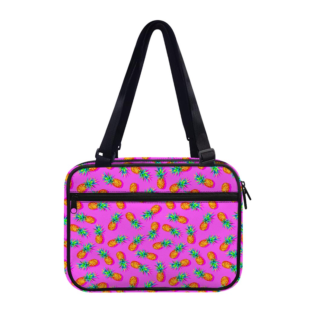 Hot Pink Pineapple Pattern Print Double Strap Bible Bag