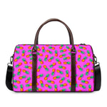 Hot Pink Pineapple Pattern Print Duffle Bag