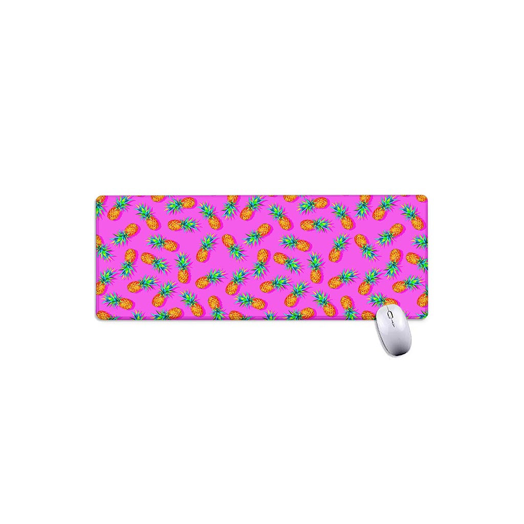 Hot Pink Pineapple Pattern Print Extended Mouse Pad