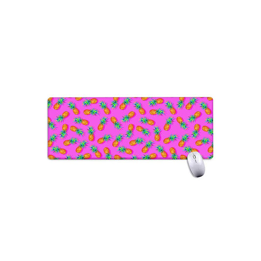 Hot Pink Pineapple Pattern Print Extended Mouse Pad