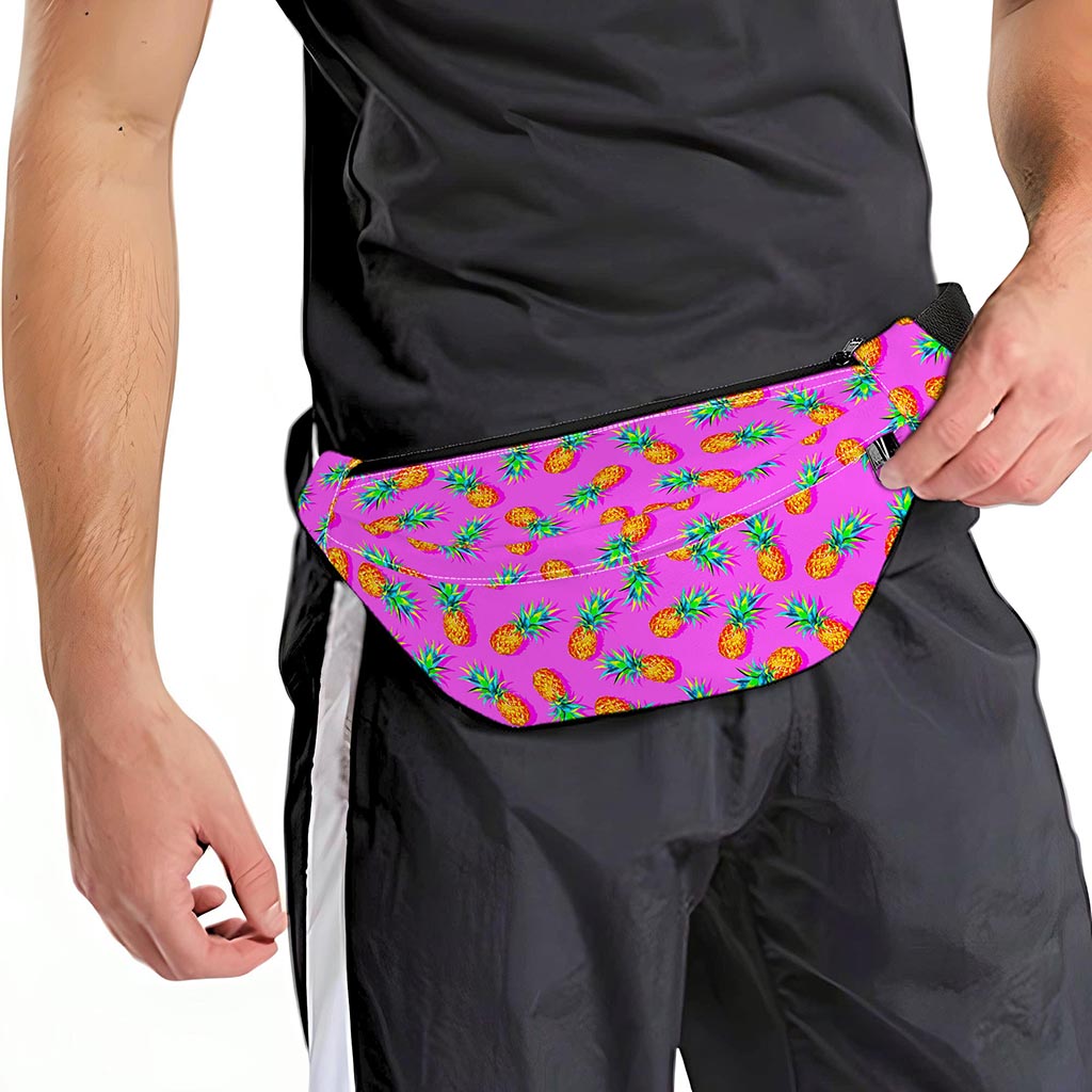 Hot Pink Pineapple Pattern Print Fanny Pack
