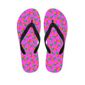 Hot Pink Pineapple Pattern Print Flip Flops