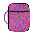 Hot Pink Pineapple Pattern Print Front Pocket Bible Bag