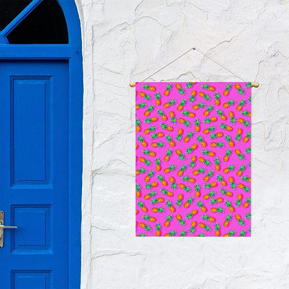 Hot Pink Pineapple Pattern Print Garden Flag