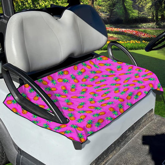 Hot Pink Pineapple Pattern Print Golf Cart Seat Cover