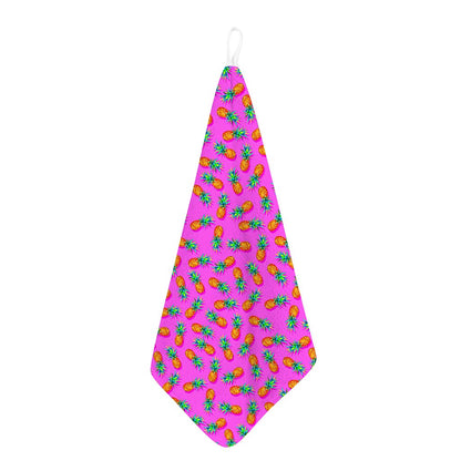 Hot Pink Pineapple Pattern Print Hand Towel